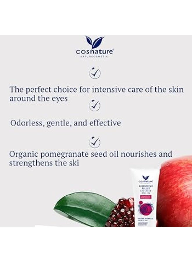cosnature Pomegranate Eye Cream – Freshness & Comfort – Roll-On Applicator – 15 ML – Made in Germany - Image 3